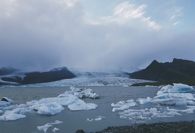 Ice caps melting in the arctic